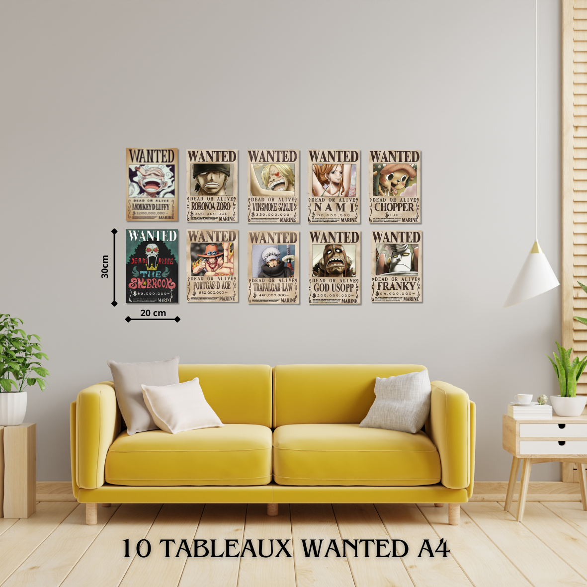 10 Tableaux Wanted A4(30x20cm)