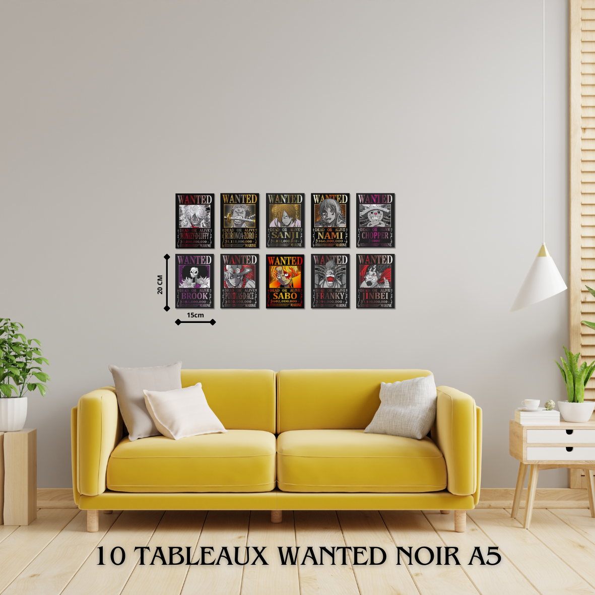 10 Tableaux Wanted Noir A5(20x15cm)