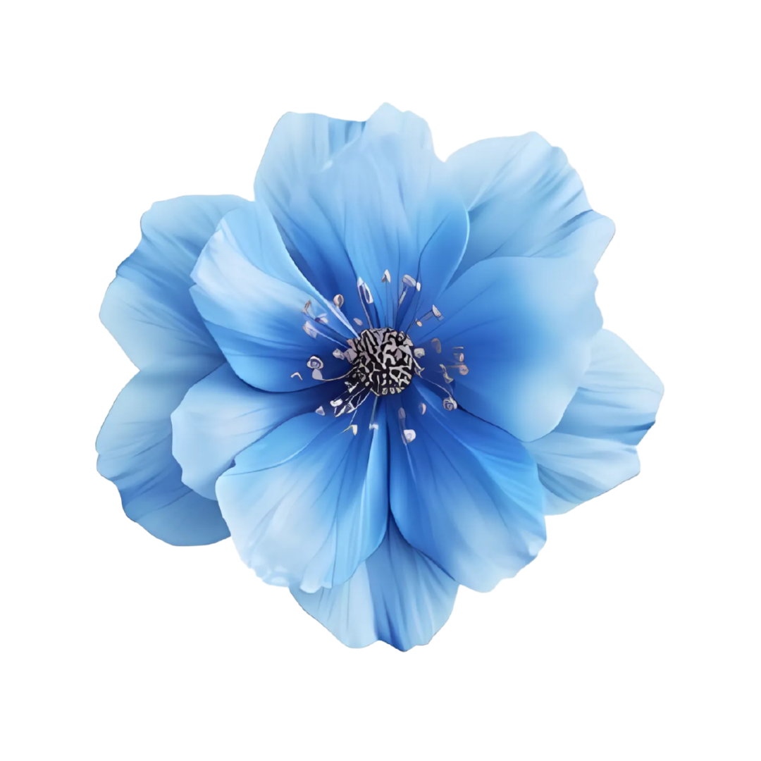 Fleur Bleu Ciel Rond