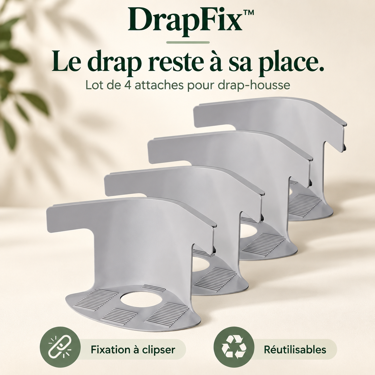 DrapFix™  – Fixateurs de Draps Sans Aiguille