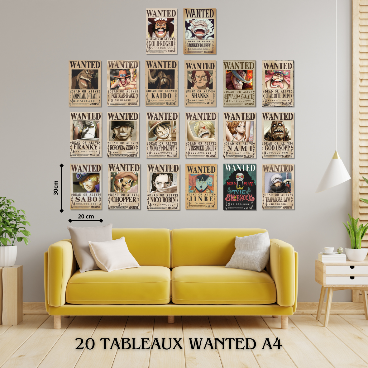 20 Tableaux Wanted A4(30x20cm)