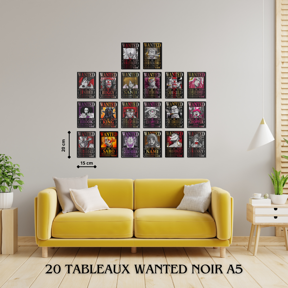 20 Tableaux Wanted Noir A5(20x15cm)