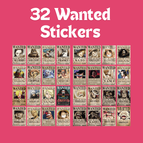 32 Wanted Stickers