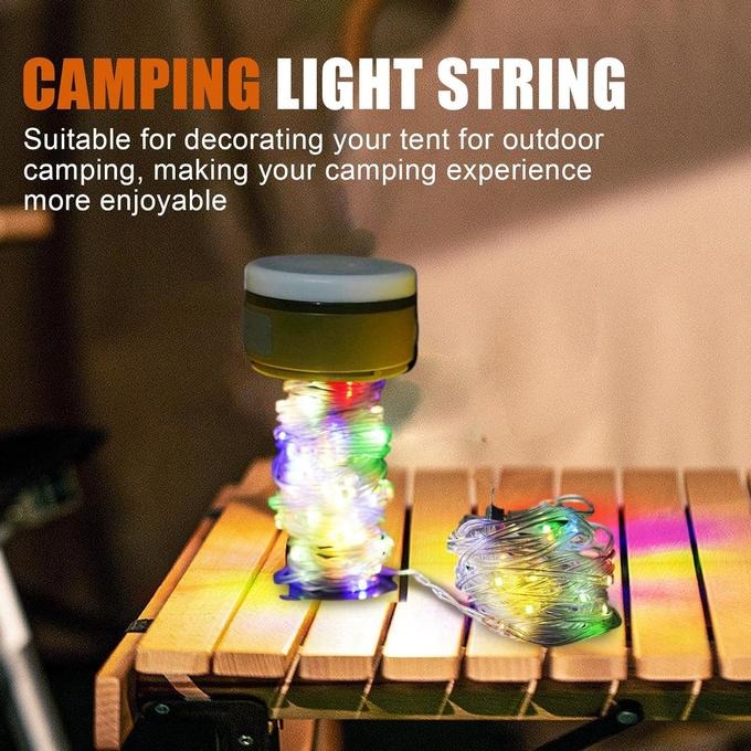 Lampe de Camping LED 3-en-1 avec Guirlande Lumineuse 10m