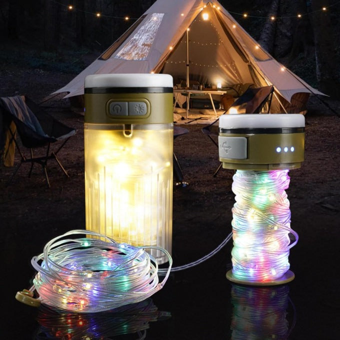 Lampe de Camping LED 3-en-1 avec Guirlande Lumineuse 10m