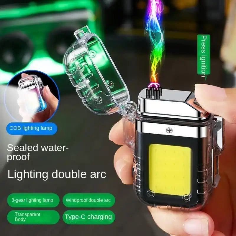 Briquet électrique étanche rechargeable Mini lampe porte-clés