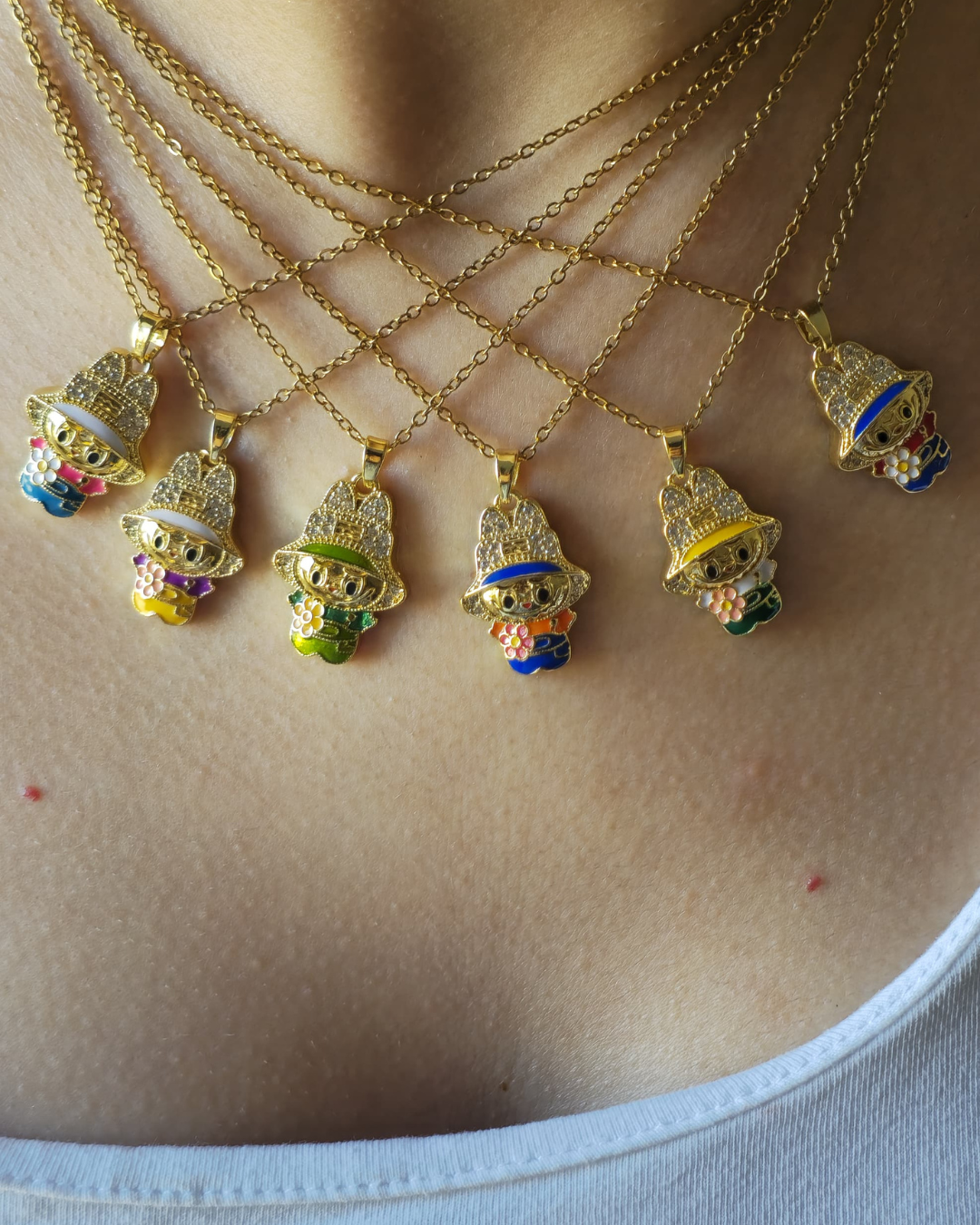 Collier Labubu Hat en Acier Inoxydable