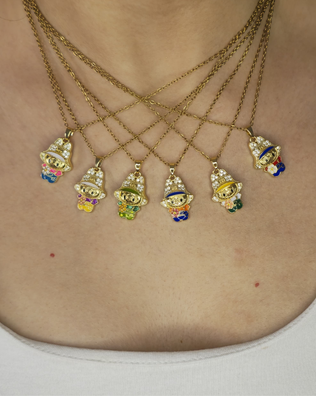 Collier Labubu Hat en Acier Inoxydable