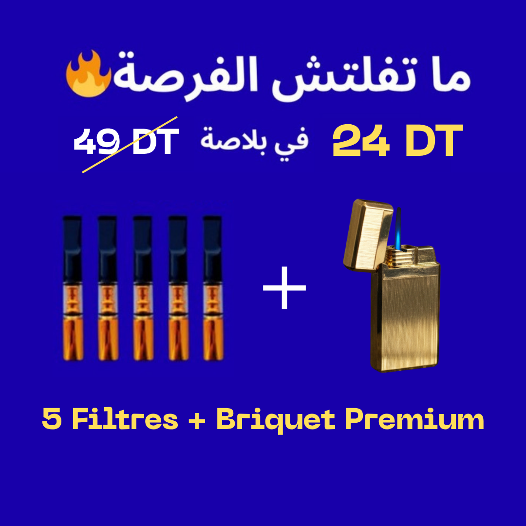 Offre 5 Filtres + Briquet Premium