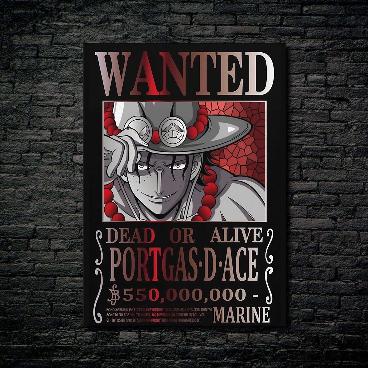 Tableau Wanted Portgas-D-Ace