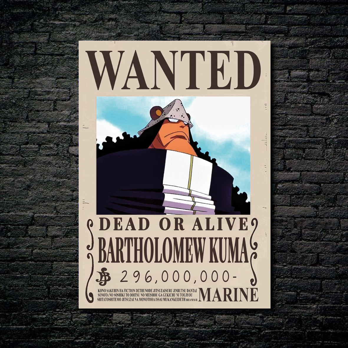 Tableau Wanted Bartholomew Kuma