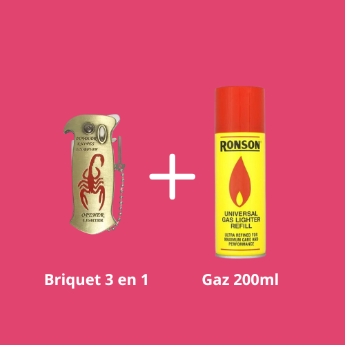 Briquet chalumeau 3en1 à gaz