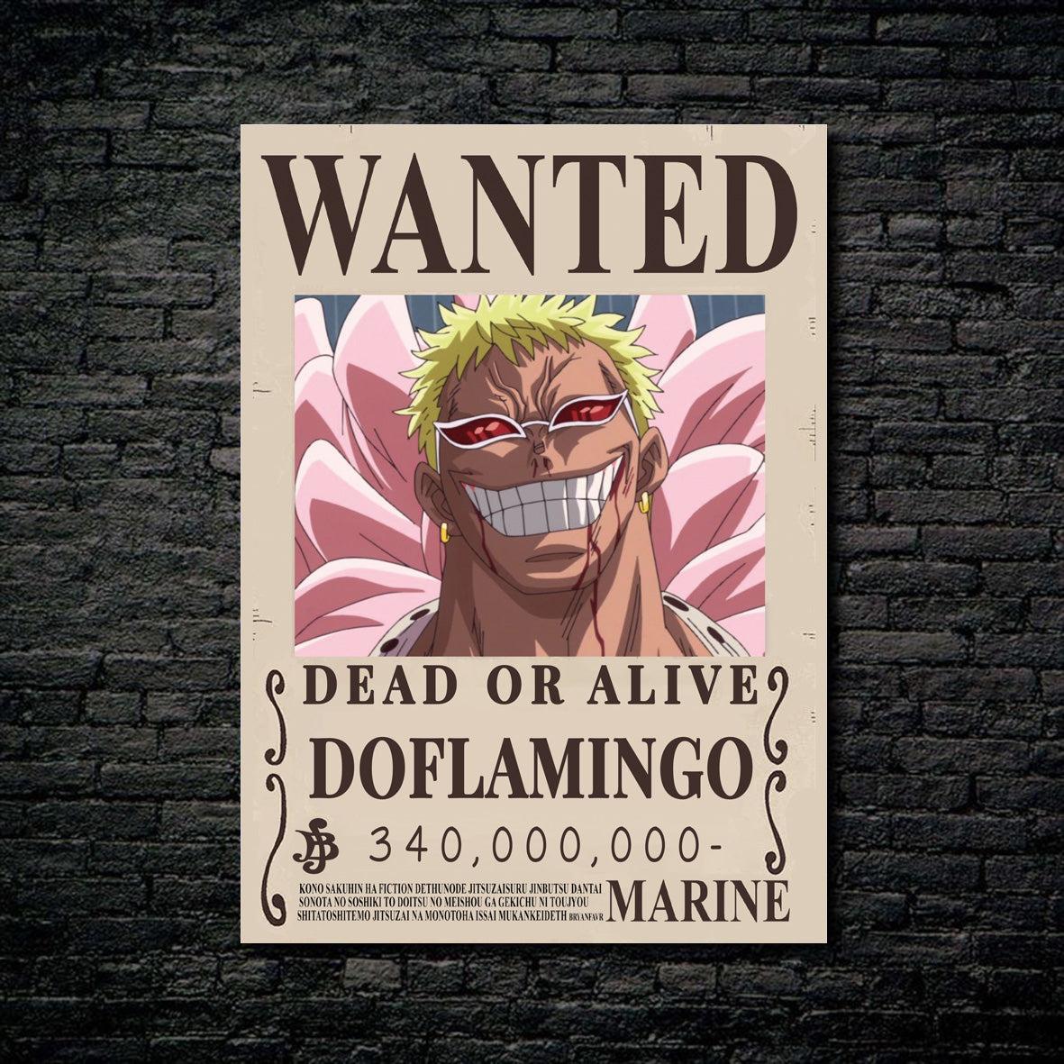 Tableau Wanted Donquixote Doflamingo