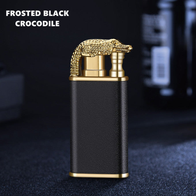 Frosted Black Crocodile Lighter