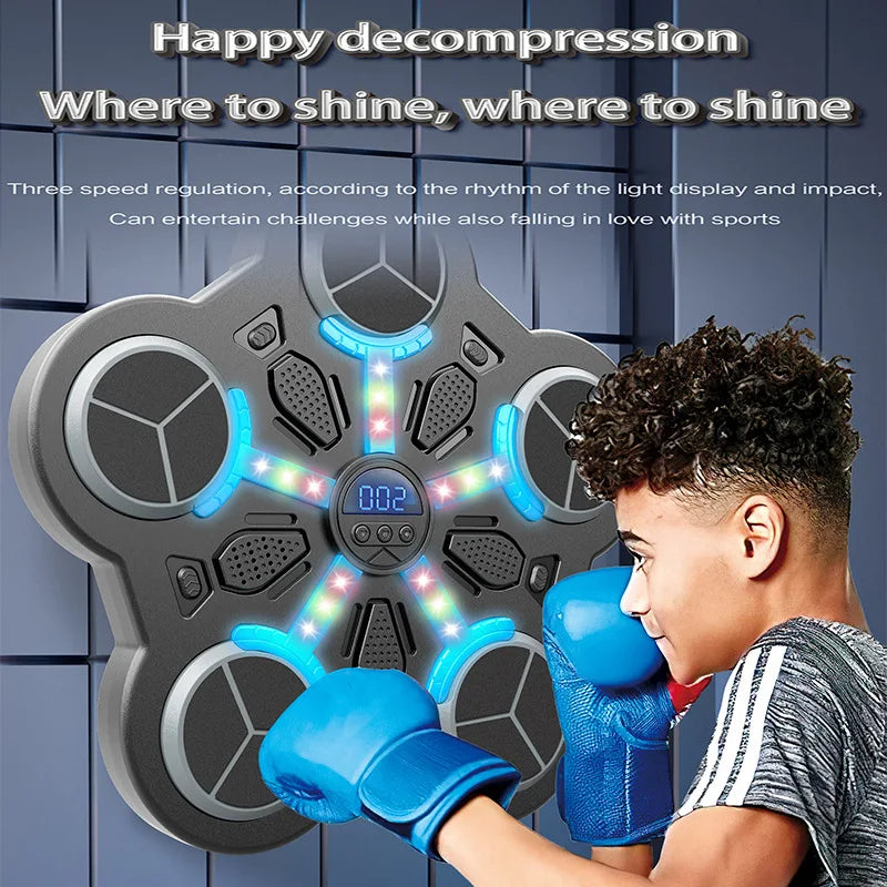 Hot Sales Smart Electronic Boxing Training Game Machine Home Wall Mounted Target Punching Pad Music Boxing Machine for Kids