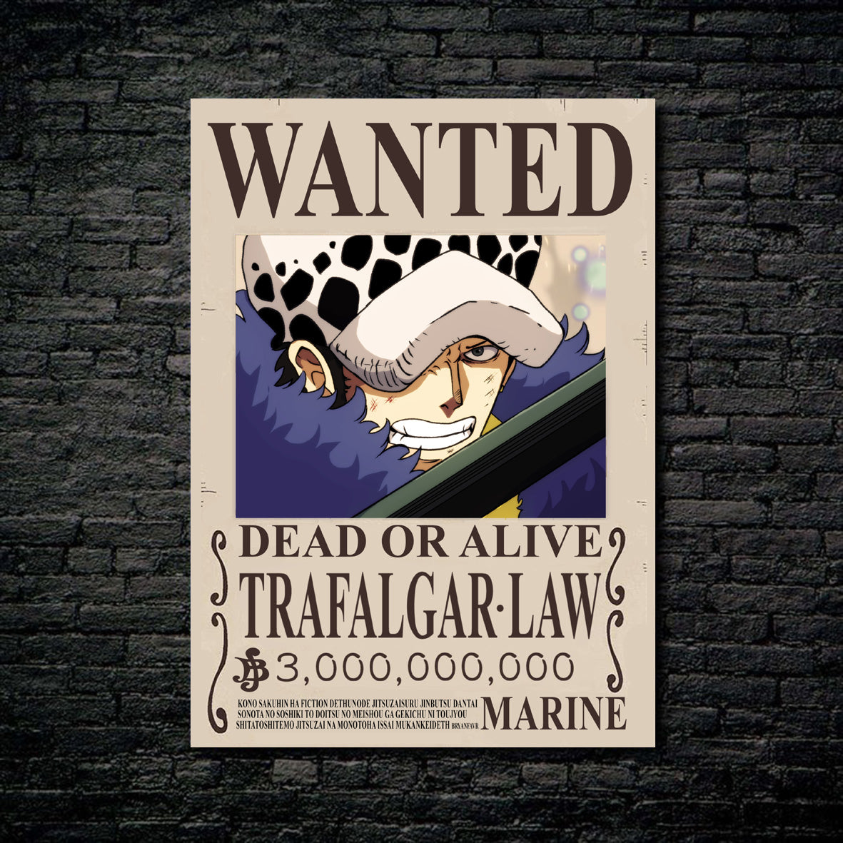 Tableau Wanted Trafalgar D. Water Law