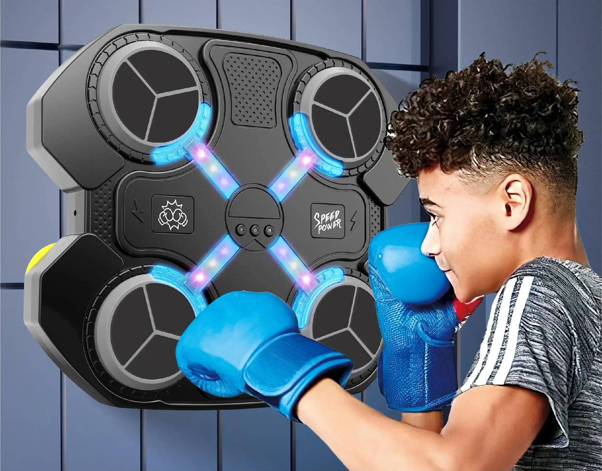 Smart Unisex Wall Mount Boxing Toy Electronic Music Punching Trainer Home Fitness Equipment with Target for All Ages