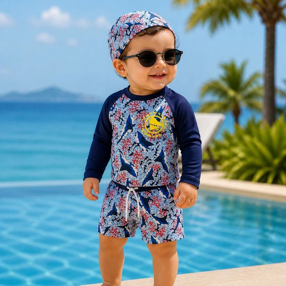 Short & T-shirt anti-UV UPF 50+ écoresponsable bébé garçon