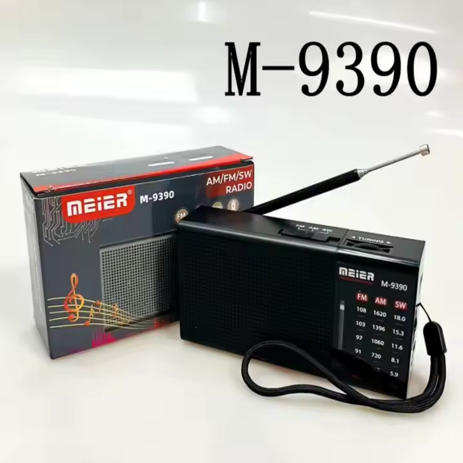 Mini radio à 3 bandes rechargeable Meier M-9390