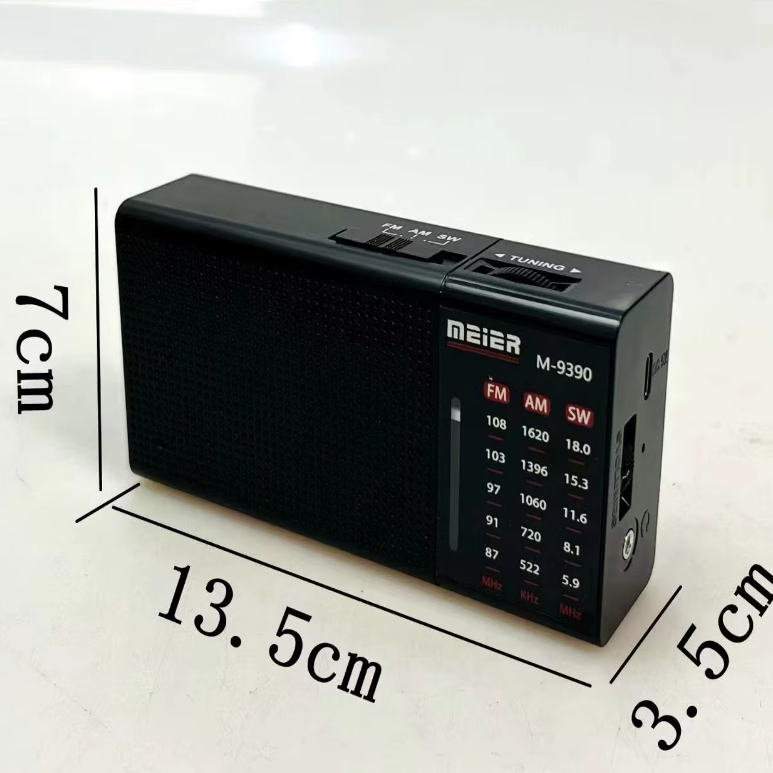 Mini radio à 3 bandes rechargeable Meier M-9390