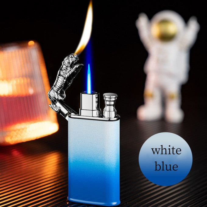 White and Blue Tiger Lighter