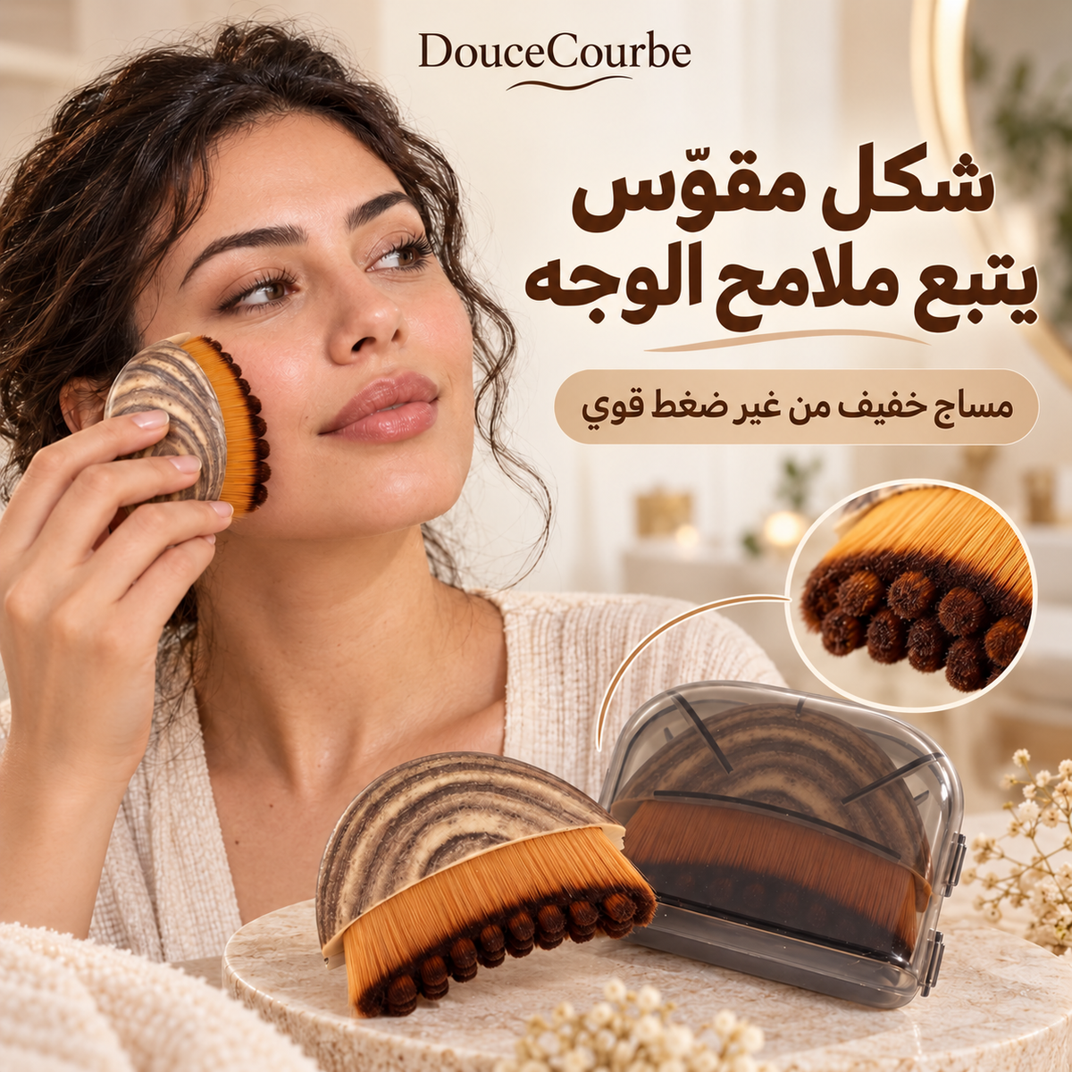 شكل مقوّس يتبع ملامح الوجه