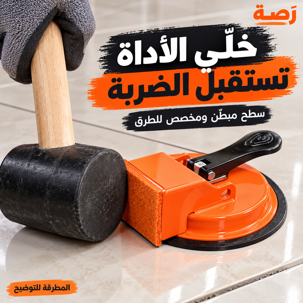 السطح المبطّن والمخصّص للطرق في أداة رصّة