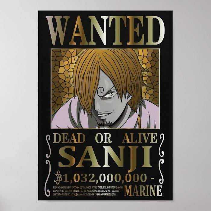 Poster Wanted Sanji A4(21x29cm)