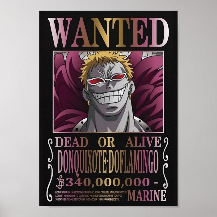 Poster Wanted Donquixote Doflamingo A4(21x29cm)