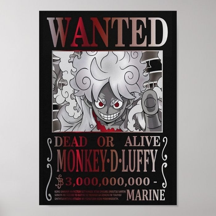 Poster Wanted Monkey-D-Luffy A4(21x29cm)