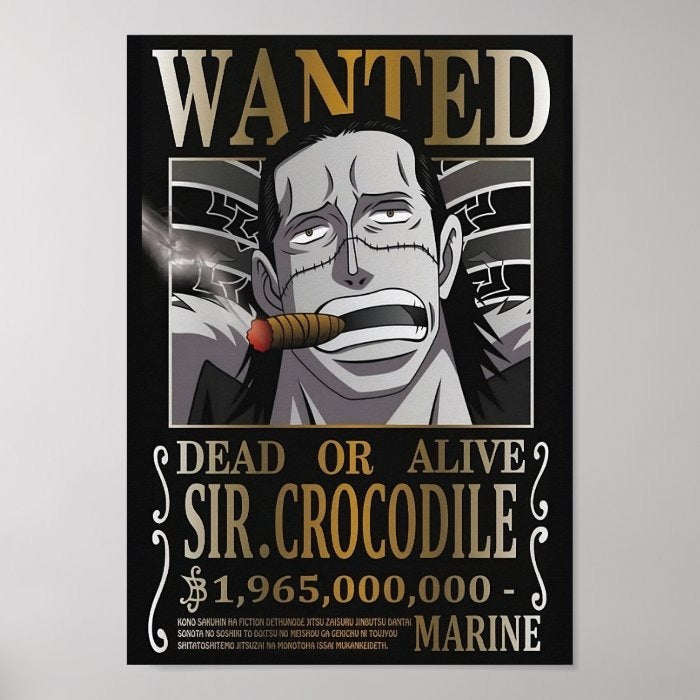 Poster Wanted Sir Crocodile A4(21x29cm)