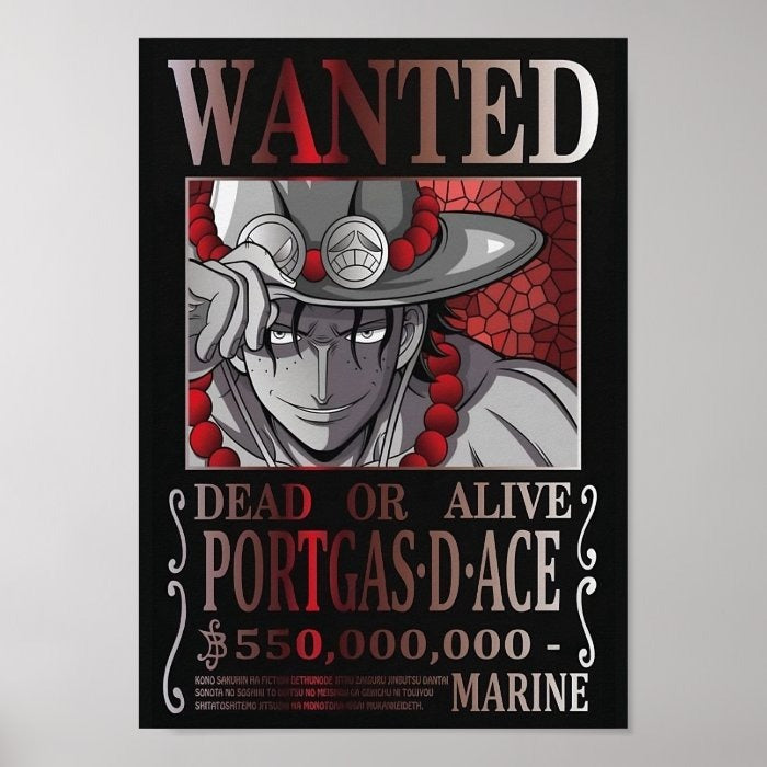 Poster Wanted Portgas-D-Ace A4(21x29cm)